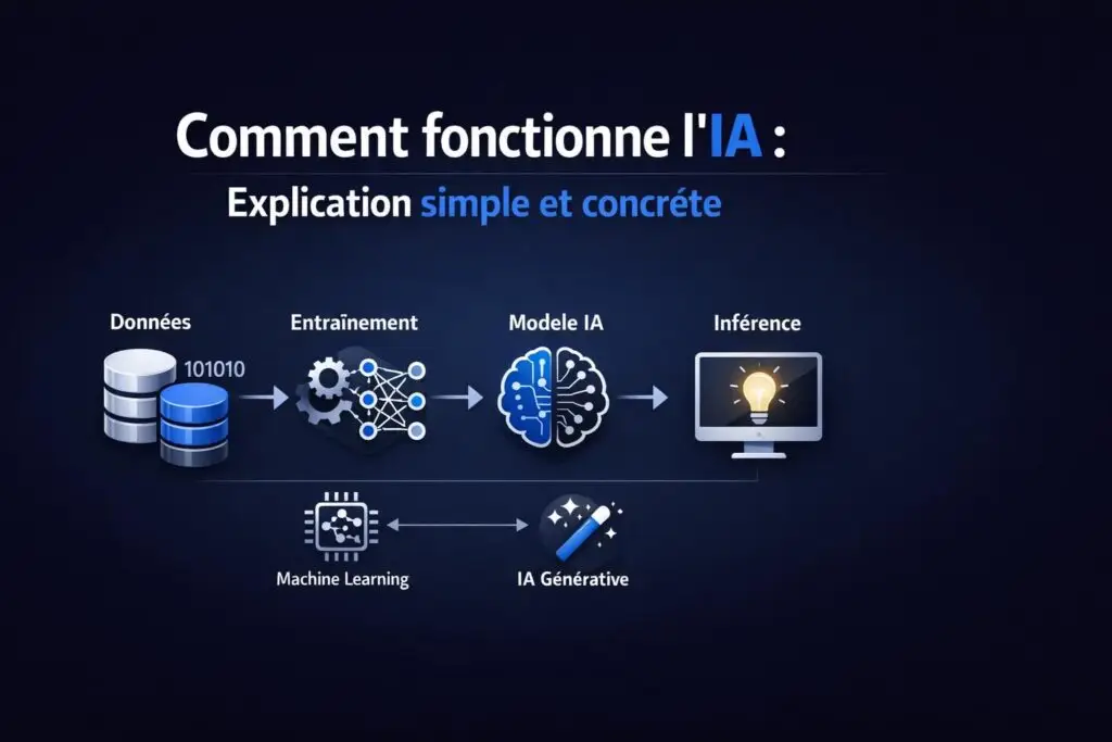 Comment fonctionne l’IA : explication simple et concrète
