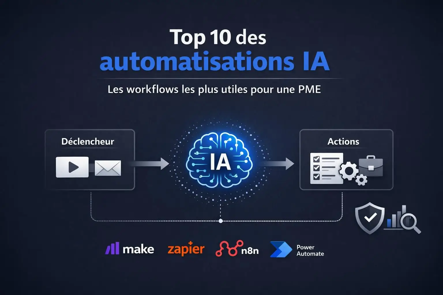 Top 10 des automatisations IA : les workflows les plus utiles pour une PME (et comment les déployer proprement)