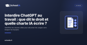 Document stylisé représentant une charte IA encadrant les usages en entreprise
