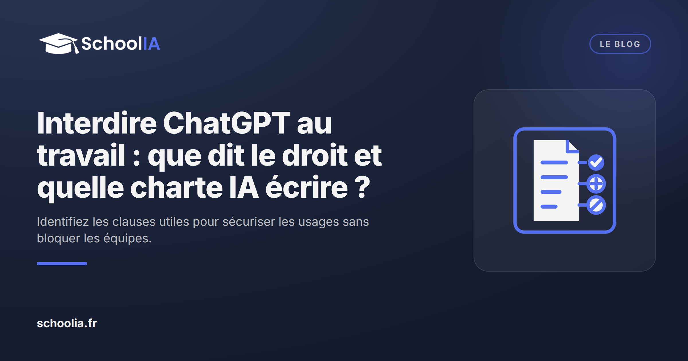 Document stylisé représentant une charte IA encadrant les usages en entreprise