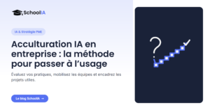 Parcours visuel illustrant le passage vers des usages IA encadrés en entreprise